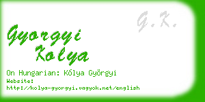 gyorgyi kolya business card